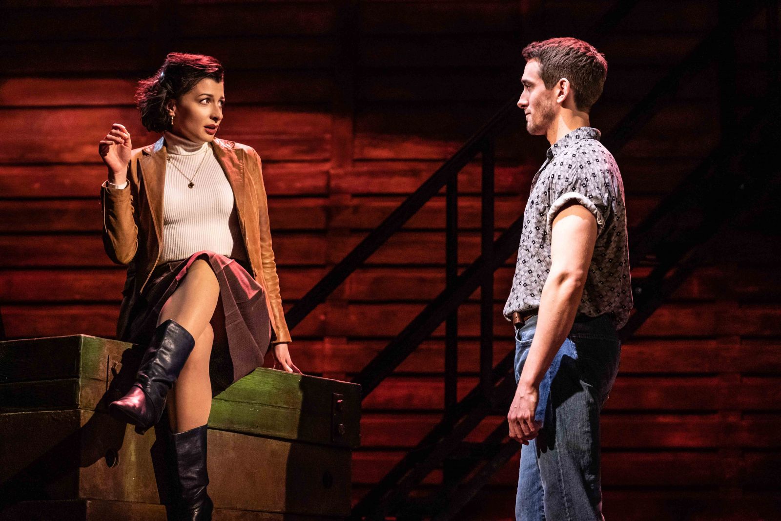 Frances McNamee (Meg Dawson) and Oliver Savile (Gideon Fletcher) in THE LAST SHIP. Photo: Matthew Murphy